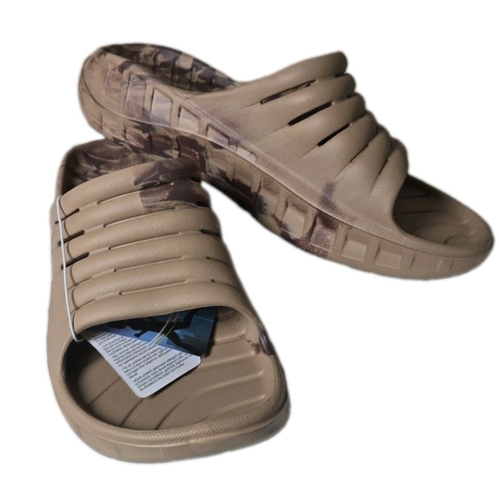 KuaiLu NEW Camo Brown Recovery Sandals Men's Size 13 Orthopedic Arch Support NIB